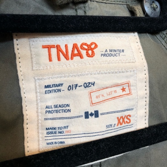 ✨TNA✨XXS Khaki Green Military Jacket - Picture 8 of 9